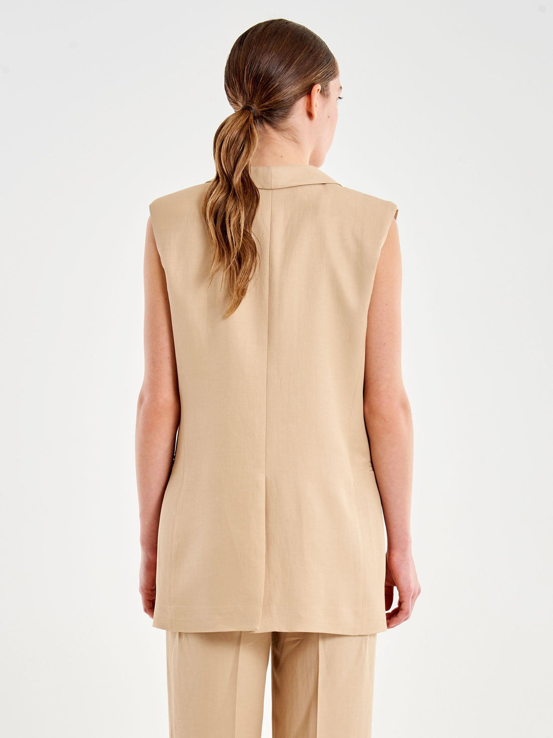 Gilet smanicato con revers TAB 0243 BEIGE VICOLO 