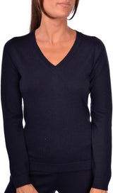 GRAN SASSO maglia in lana scollo a V Blu