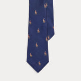 RALPH LAUREN POLO cravatta con logo pony bimbo Blu