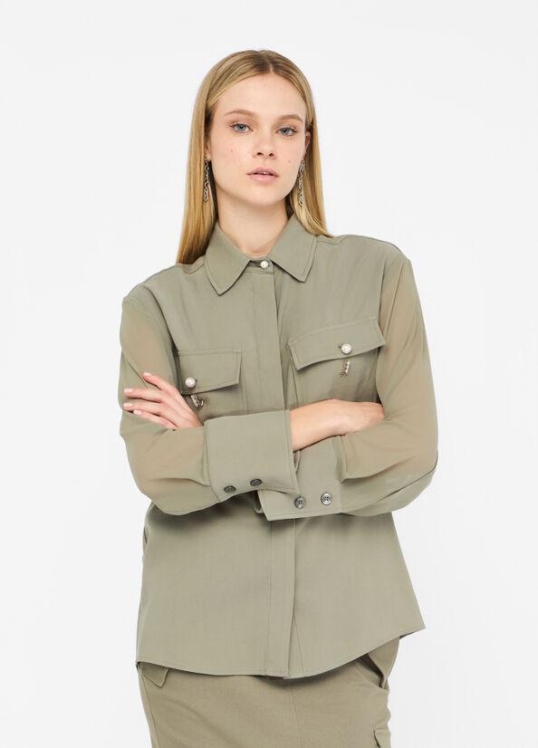camicia over shirt CF5221T011A X0707 LIU JO BLACK 
