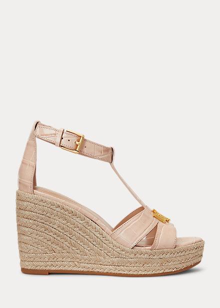 sandalo in pelle groffata 802-860851 003 LAUREN RALPH LAUREN 