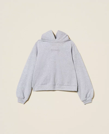 felpa con cappuccio e logo 252GJ2010 11834 TWINSET GIRL 