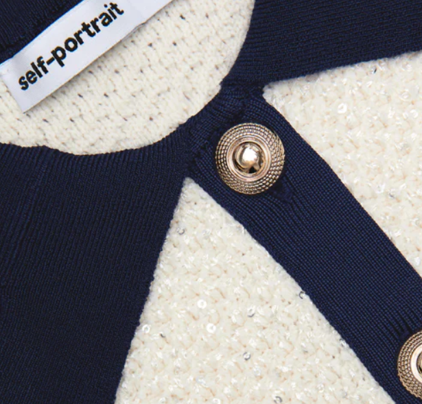 cardigan con bottoni e pailettes 720C-C CREAM SELF-PORTRAIT 