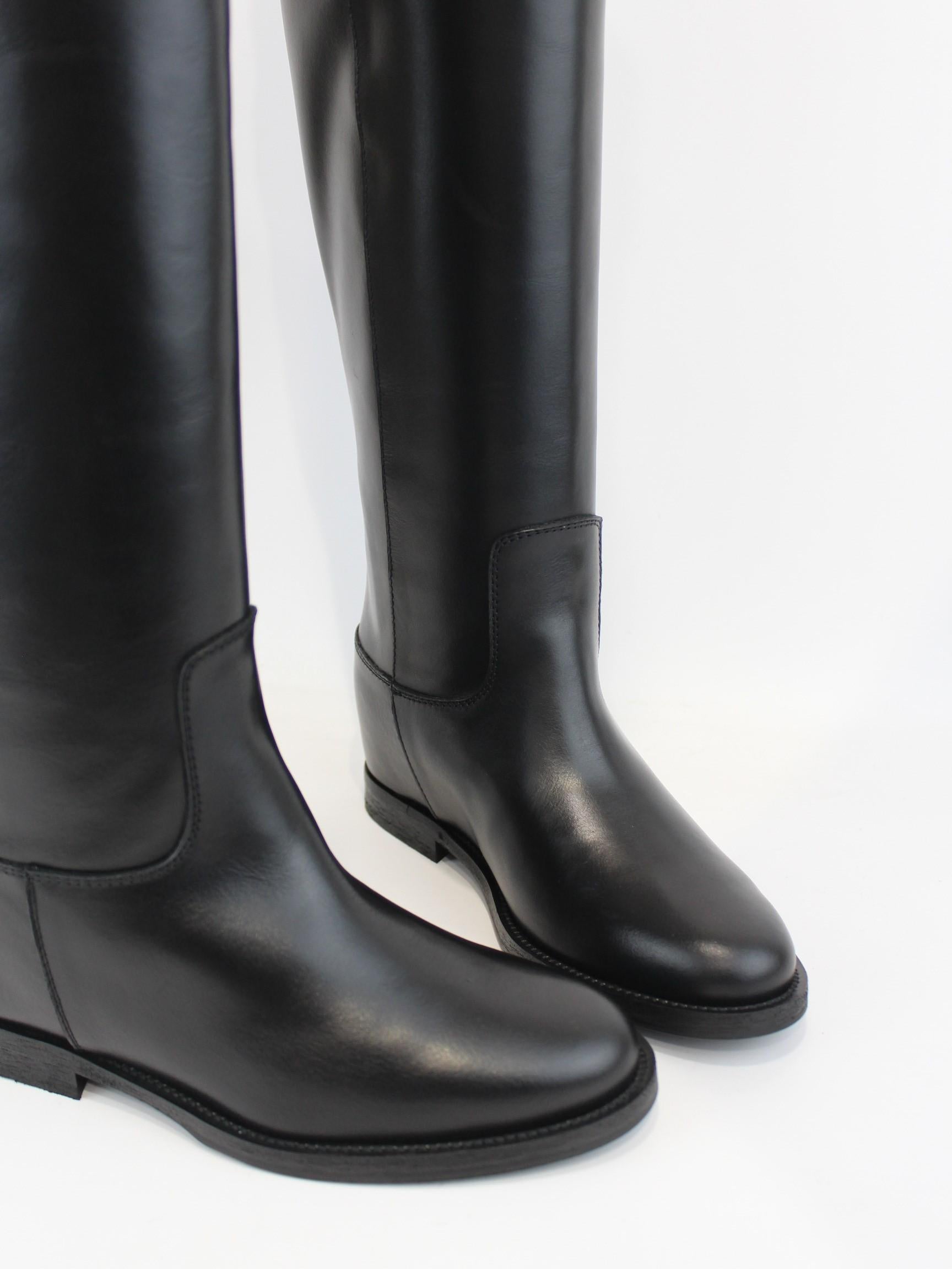 stivali in pelle con lucchetto 4471 NERO VIA ROMA 15 