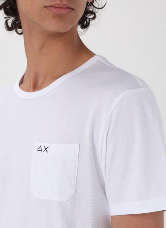 T-shirt con logo e taschino T34101 31 SUN68 