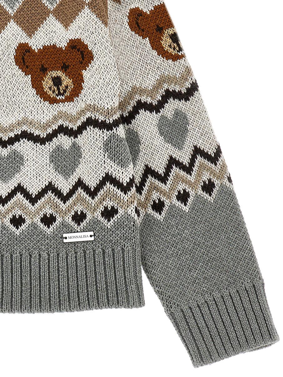 cardigan orsetto jacquard 19F808 6062 0232 MONNALISA 