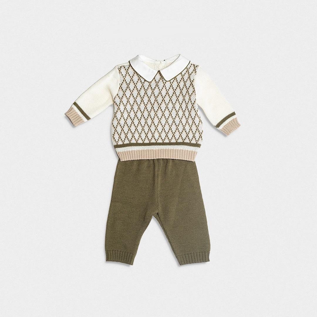completino due pezzi con motivo a rombi LS1115 UNI LA SARTORIA DEI PICCOLI 