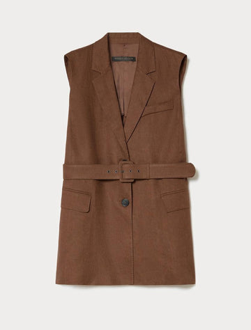 gilet in tela di lino MRNORLI 013 MARINA RINALDI 
