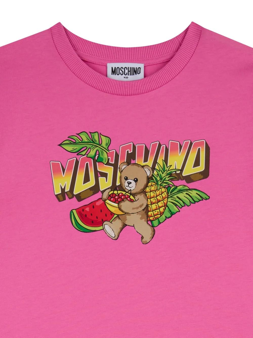 Abito con stampa logo HDV0HP LAA23 50533 MOSCHINO KIDS 