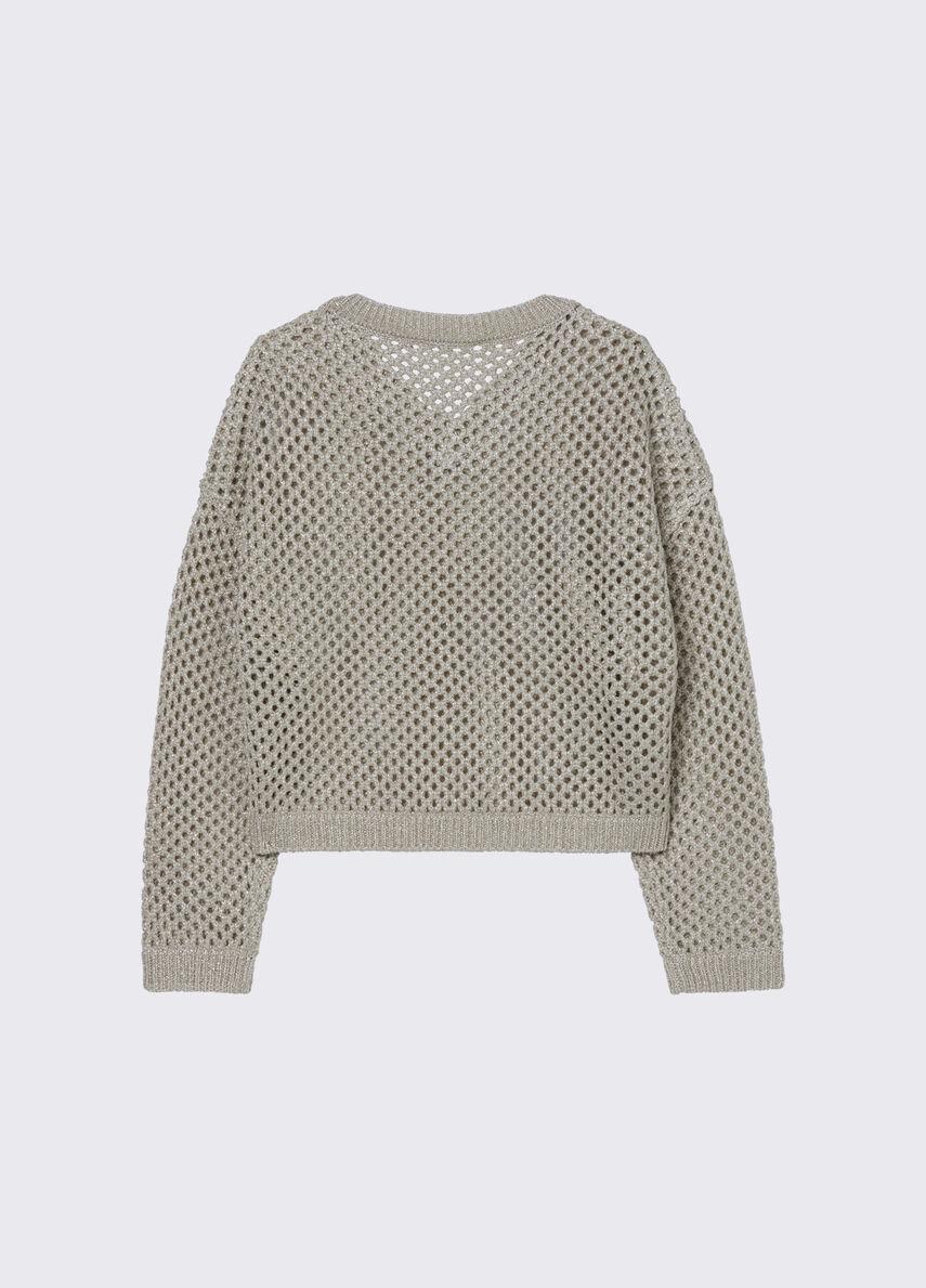 pullover a rete con scollo GA6044MA76R 60924 LIU JO JUNIOR 