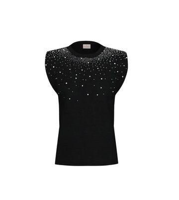 t-shirt smanicata con cristalli EMMUTOPIA 003 EMME MARELLA 