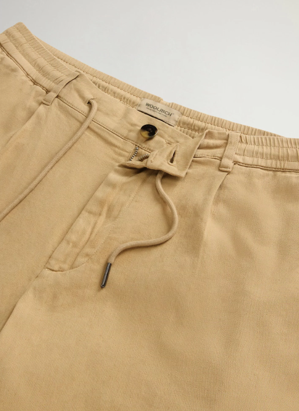 pantaloncini milton in cotone e lino CFWOSH2003MRUT5288 7436 WOOLRICH 