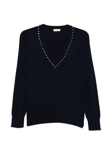 maglia con scollo V WA6139MA16R 93924 LIU JO WHITE 
