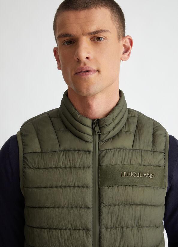 gilet smanicato con patch M000P104GILETJEANS ARMY GREEN liU JO 