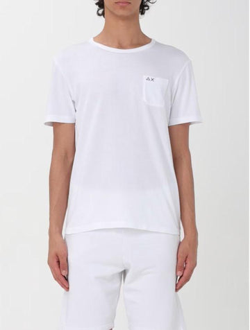 T-shirt con logo e taschino T34101 31 SUN68 