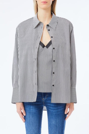 camicia a righe sottili UF5242T9814 A3571 LIU JO DENIM 
