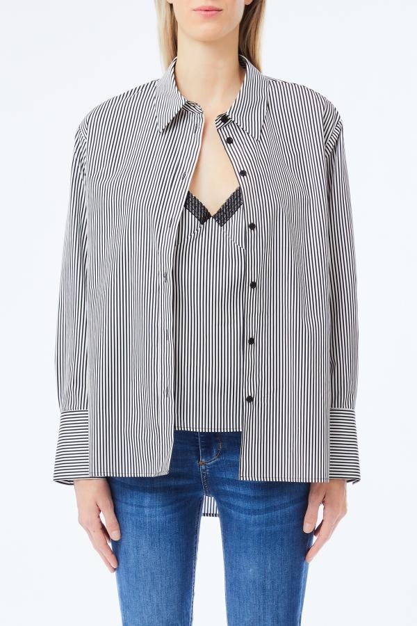 camicia a righe sottili UF5242T9814 A3571 LIU JO DENIM 