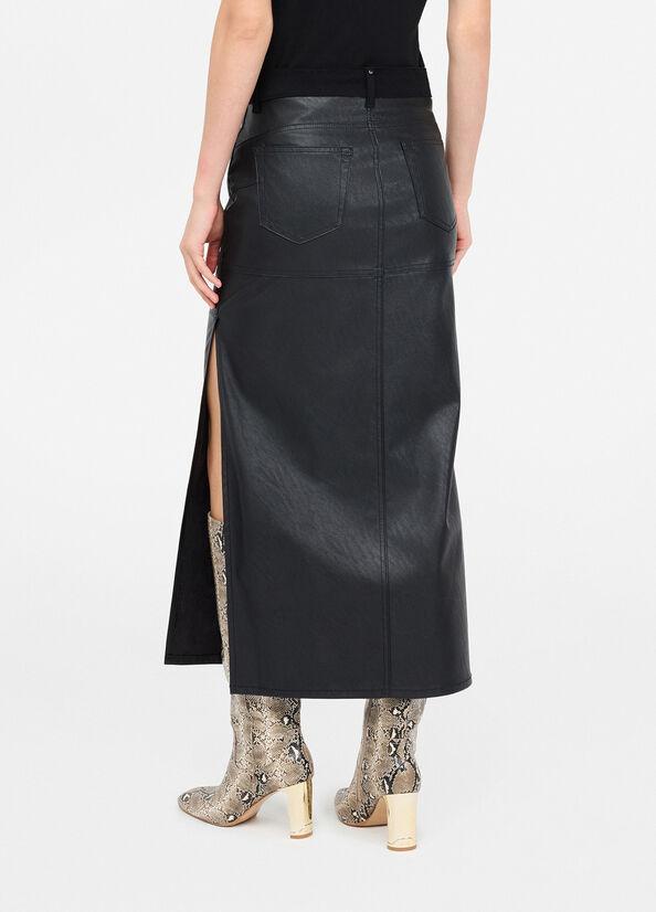 gonna lunga in tessuto spalmato UF5185E0747 22222 LIU JO DENIM 
