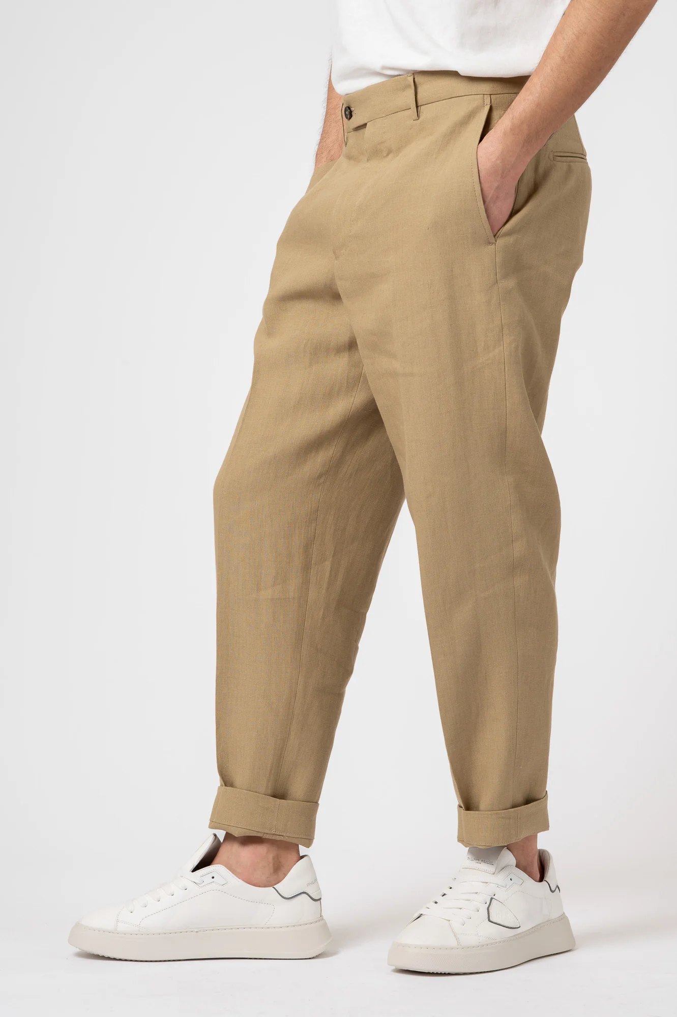 pantalone in lino vulcano PU17VULCANO195VT1330 SAND BERWICH 