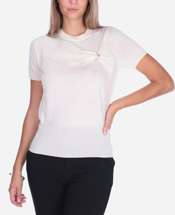 Maglia con applicazione perle CF5040MA82O X0718 LIU JO BLACK 