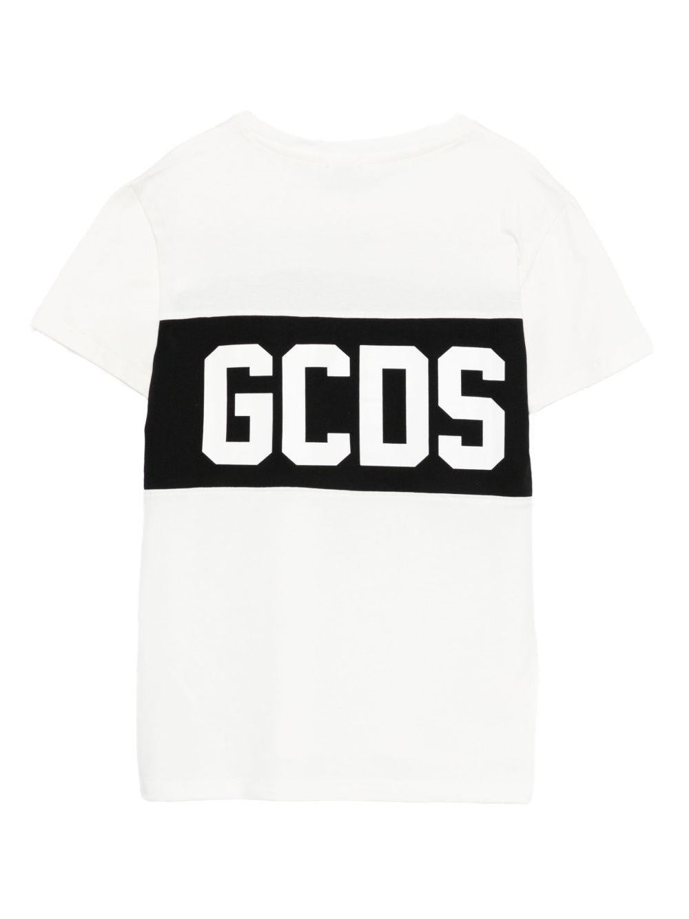 T-shirt con logo contrasto B2JU2329JF1 15 BONE GCDS 
