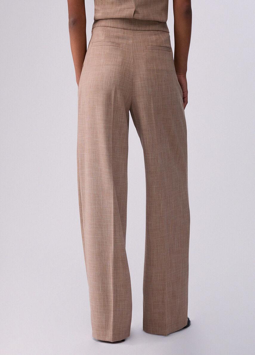 Pantaloni palazzo in tessuto melange WA6167T332A 02153 LIU JO WHITE 
