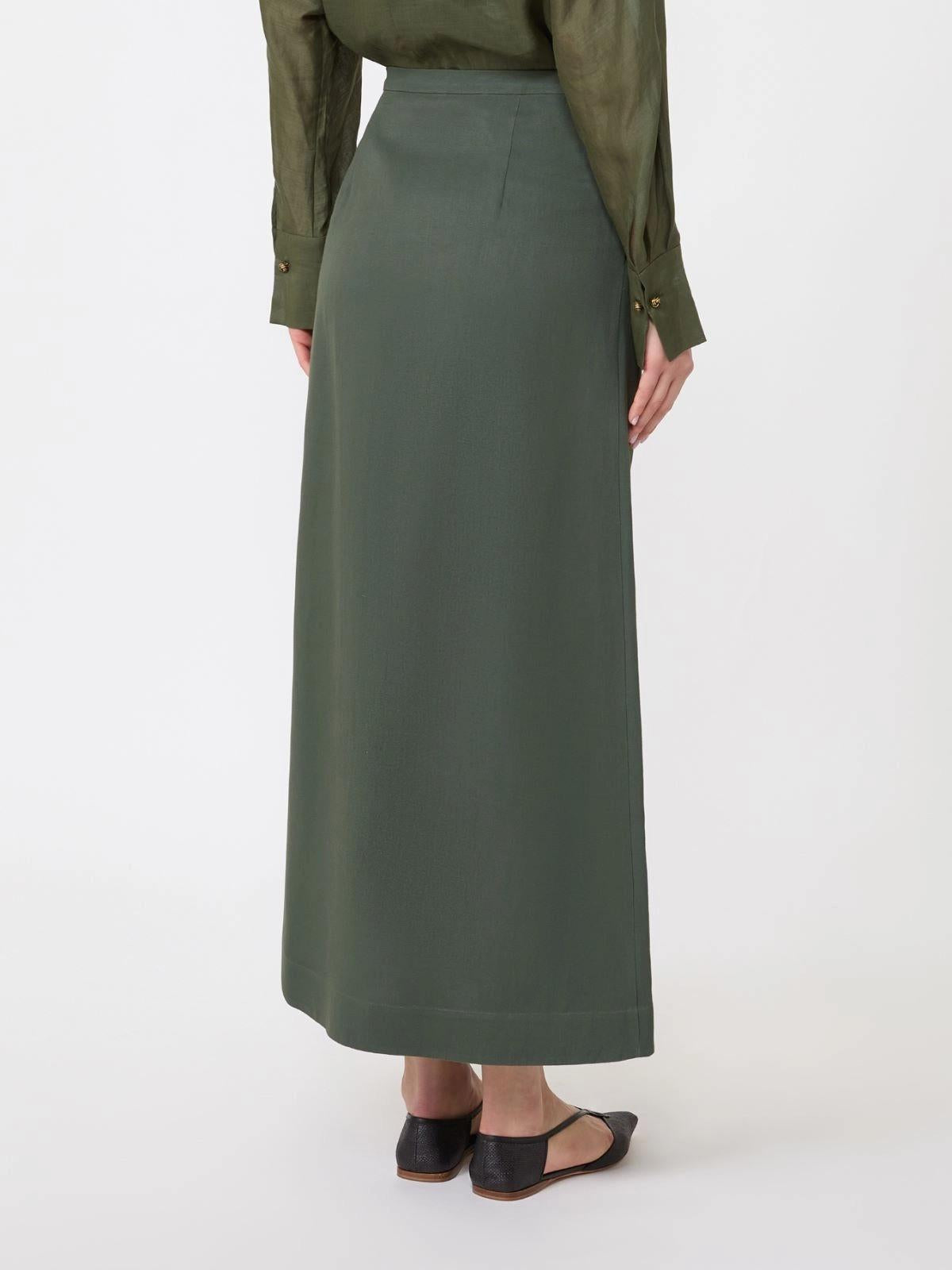 gonna in canvas di lino MSTPIRANIA 009 MAXMARA STUDIO 