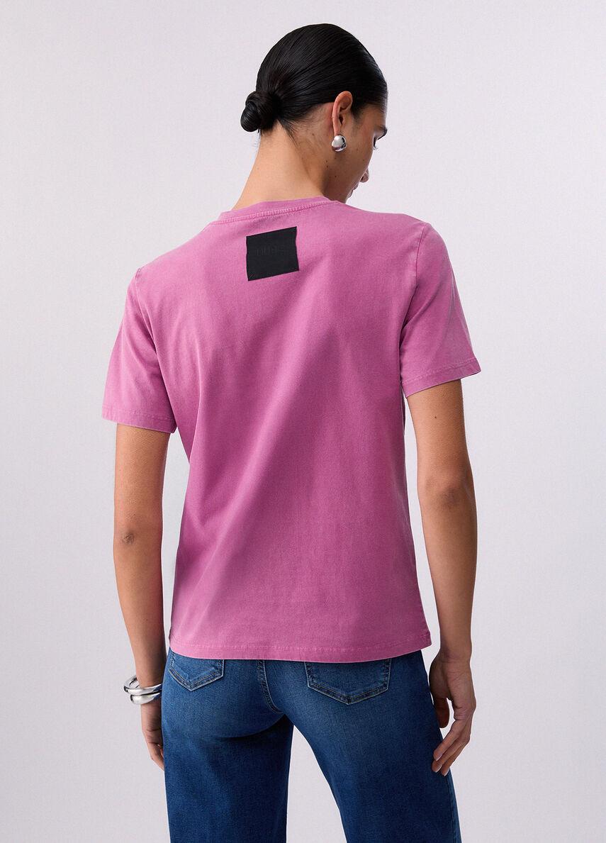 t-shirt con gioiello CA6193J3868 P9666 LIU JO BLACK 