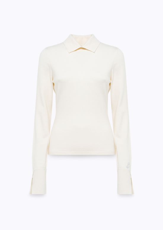 maglia stretch con colletto RF5269MA41R 14300 Blugirl 