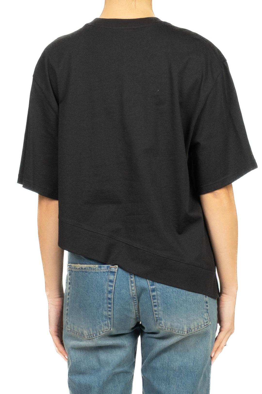 t-shirt asimmetrica UAB0281 NERO VICOLO 