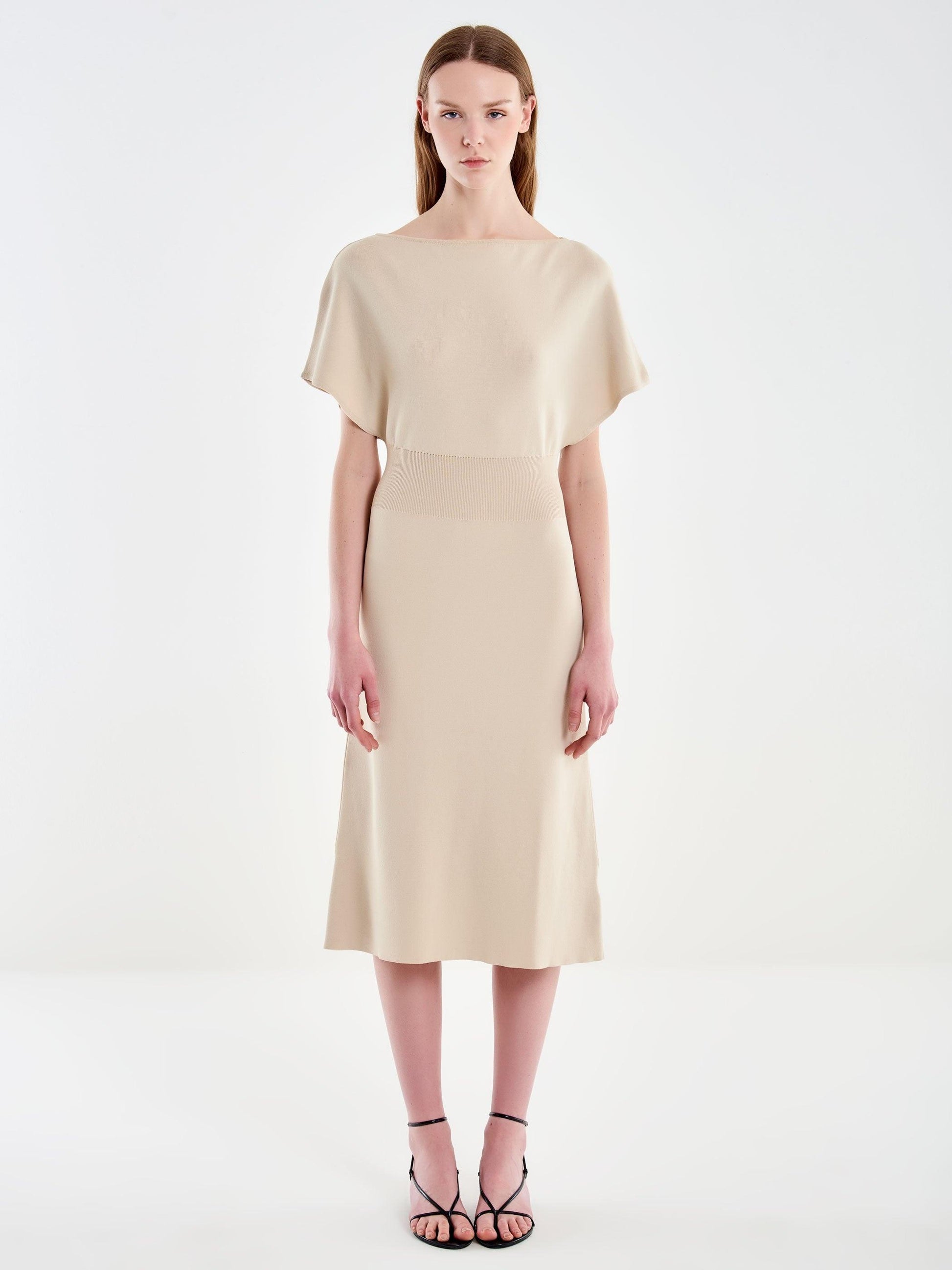 abito midi in maglia 2AB2012 BEIGE VICOLO 