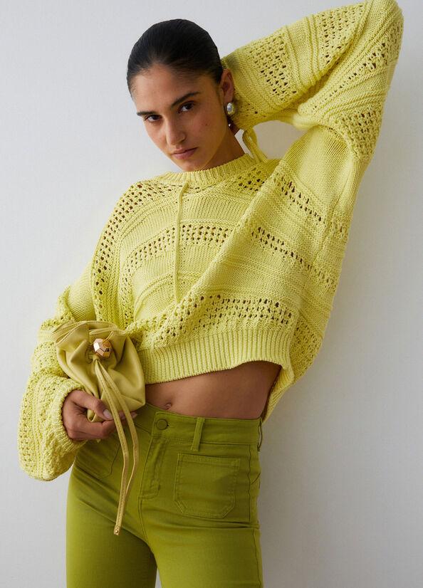 maglia in crochet WA6419MA86R 10620 LIU JO WHITE 