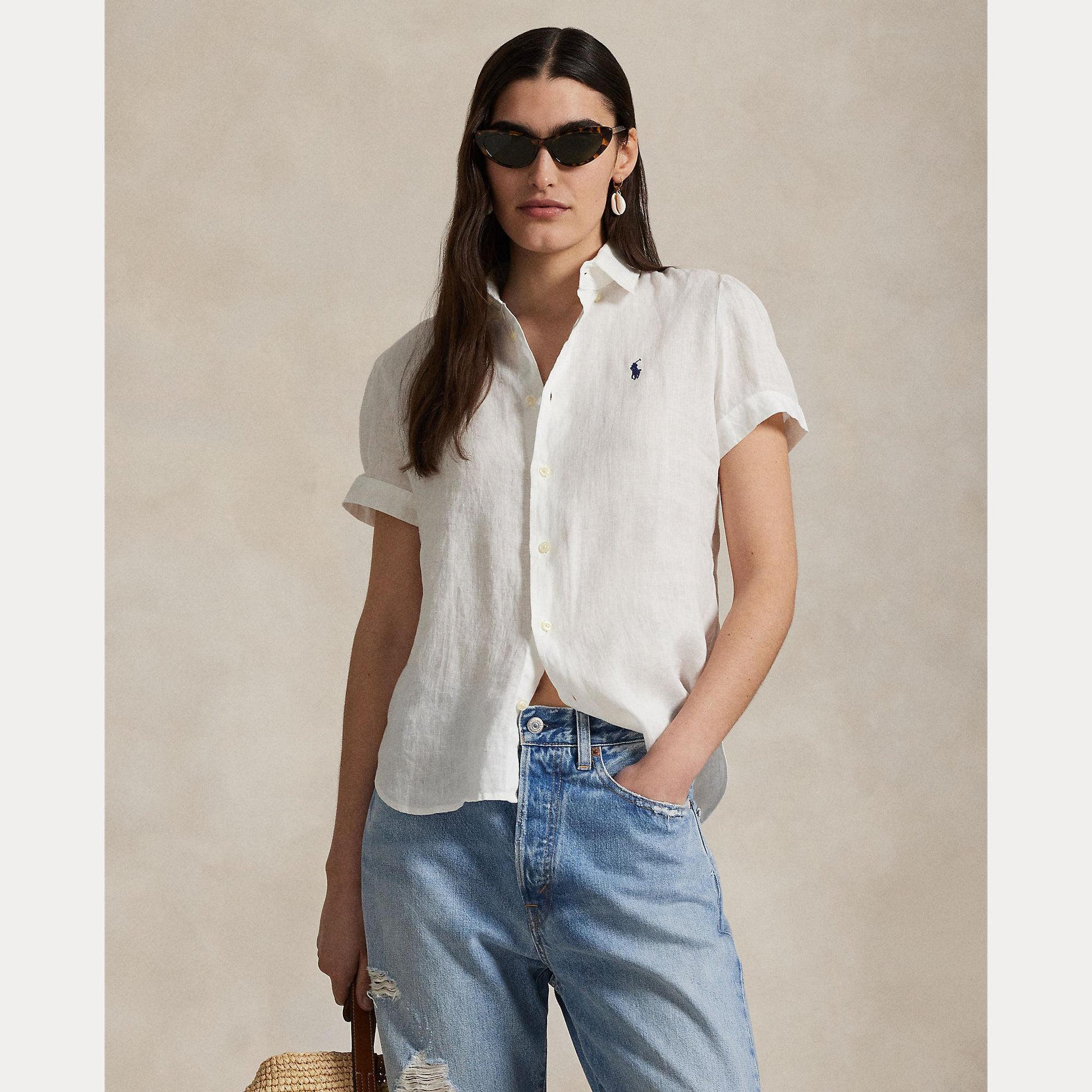 camicia in lino maniche corte 211-973366 002 RALPH LAUREN POLO 