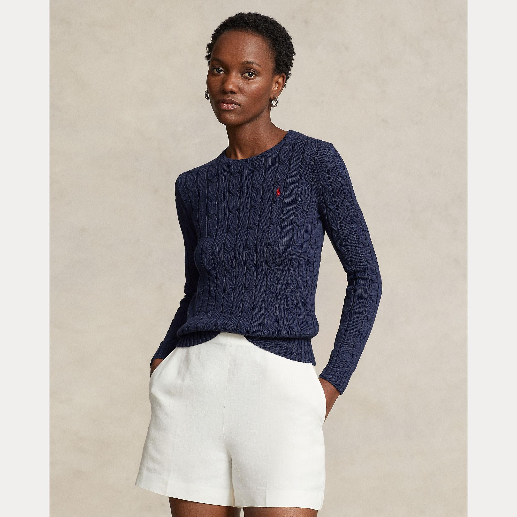 maglia con logo a trecce 211-891640 002 RALPH LAUREN POLO 