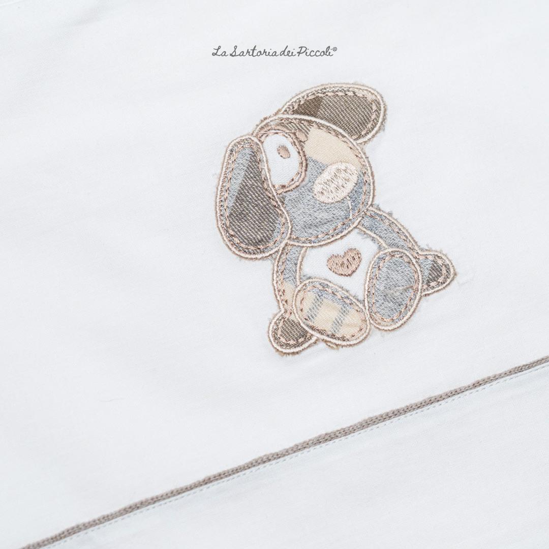 set lenzuolino e federa con ricamo LL1112 UNI LA SARTORIA DEI PICCOLI 