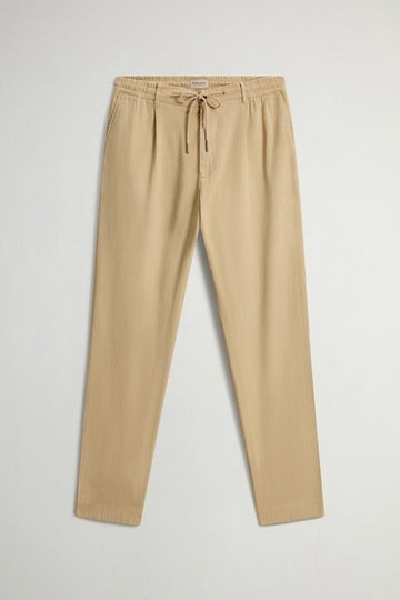 pantaloni milton in cotone e lino CFWOTR2027MRUT5288 7436 WOOLRICH 