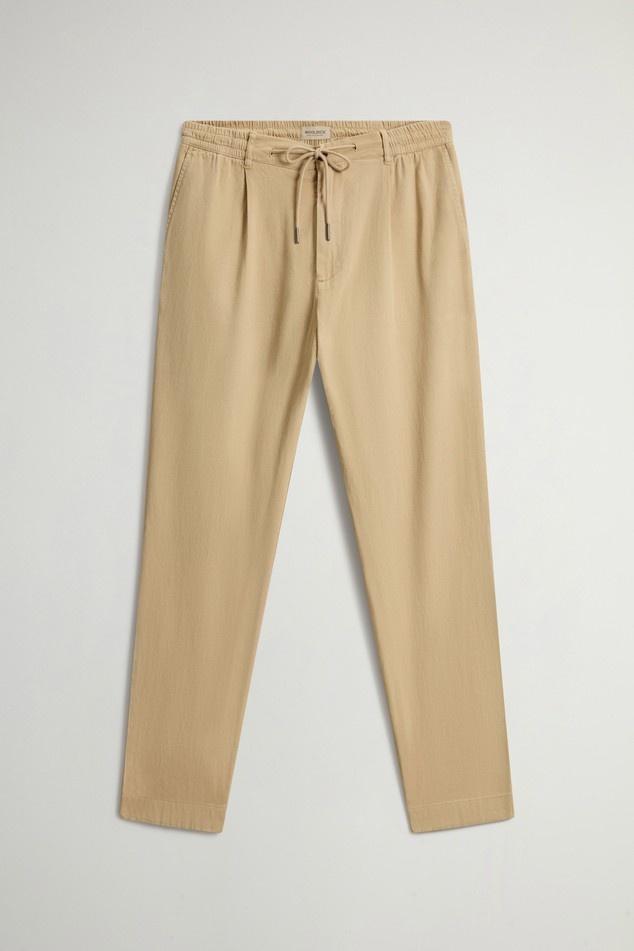 pantaloni milton in cotone e lino CFWOTR2027MRUT5288 7436 WOOLRICH 