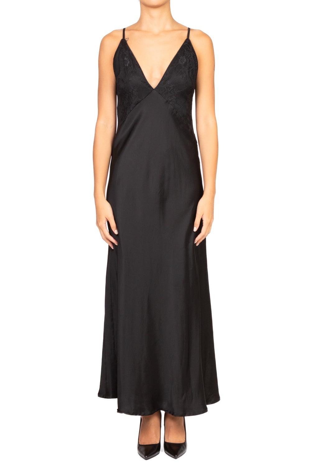 abito corto in satin TF1089 NERO VICOLO 