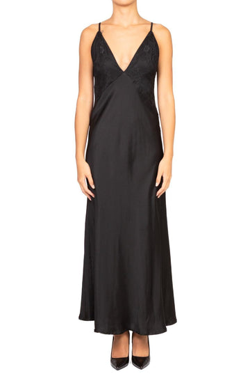 abito corto in satin TF1089 NERO VICOLO 