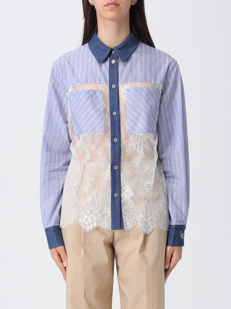 camicia con inserti in pizzo UA6287D0336 79039 LIU JO DENIM 