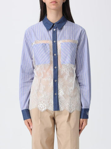 camicia con inserti in pizzo UA6287D0336 79039 LIU JO DENIM 