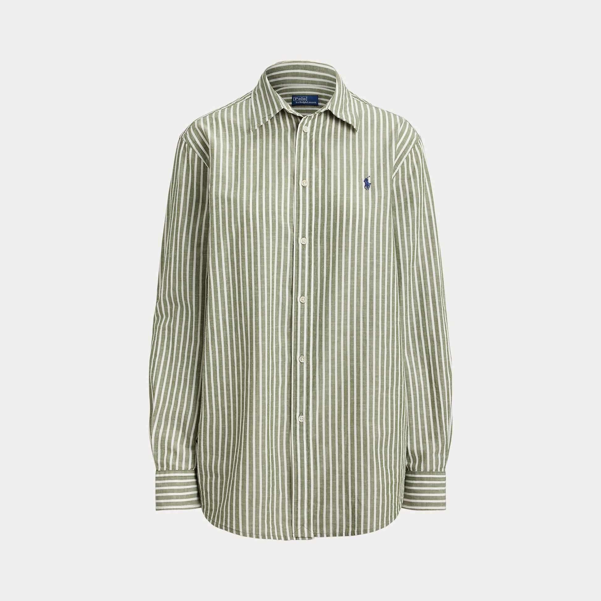 camicia in cotone e lino a righe 211-971514 500 RALPH LAUREN POLO 
