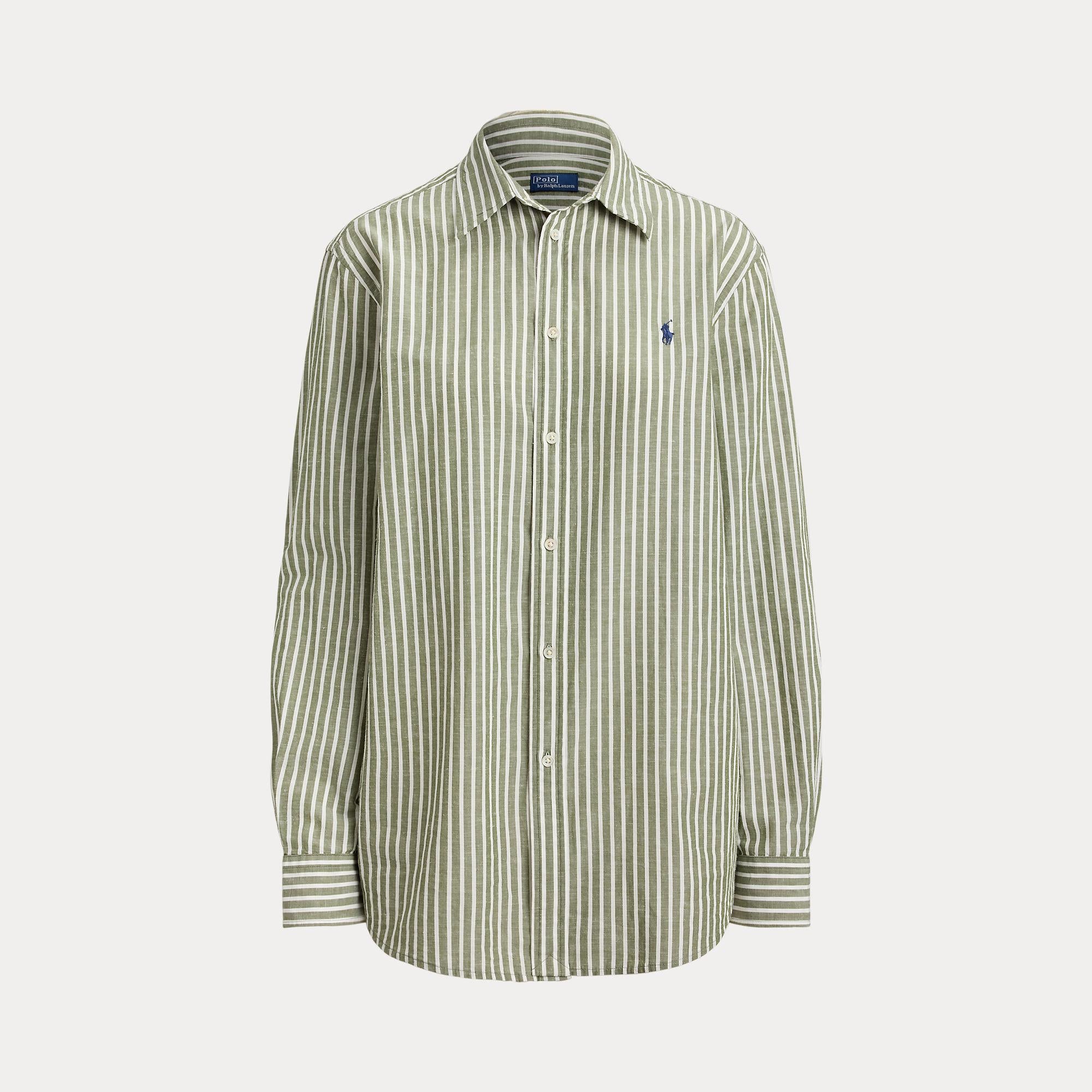 camicia in cotone e lino a righe 211-971514 500 RALPH LAUREN POLO 