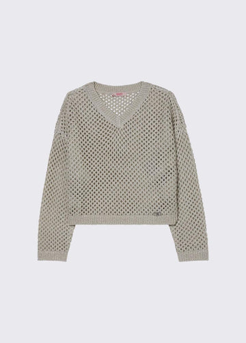 pullover a rete con scollo GA6044MA76R 60924 LIU JO JUNIOR 