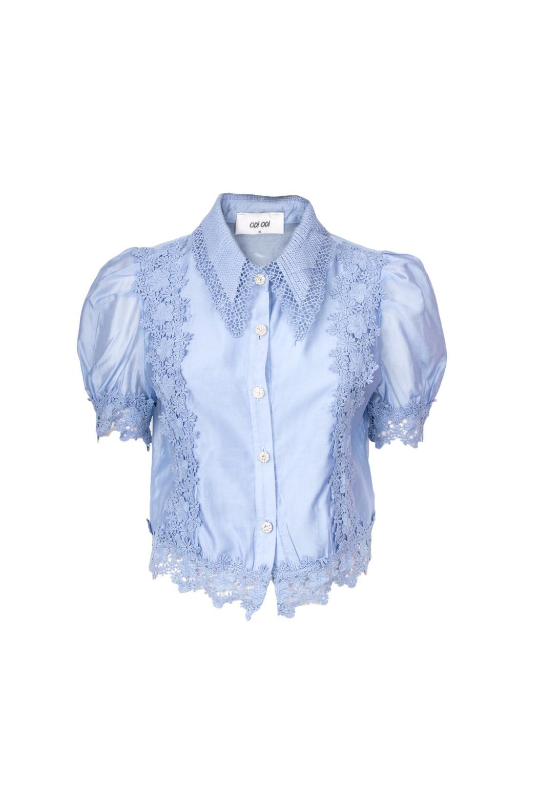 camicia con maniche a sbuffo SCAGLIERI 250S6 CELESTE ODI' ODI' 