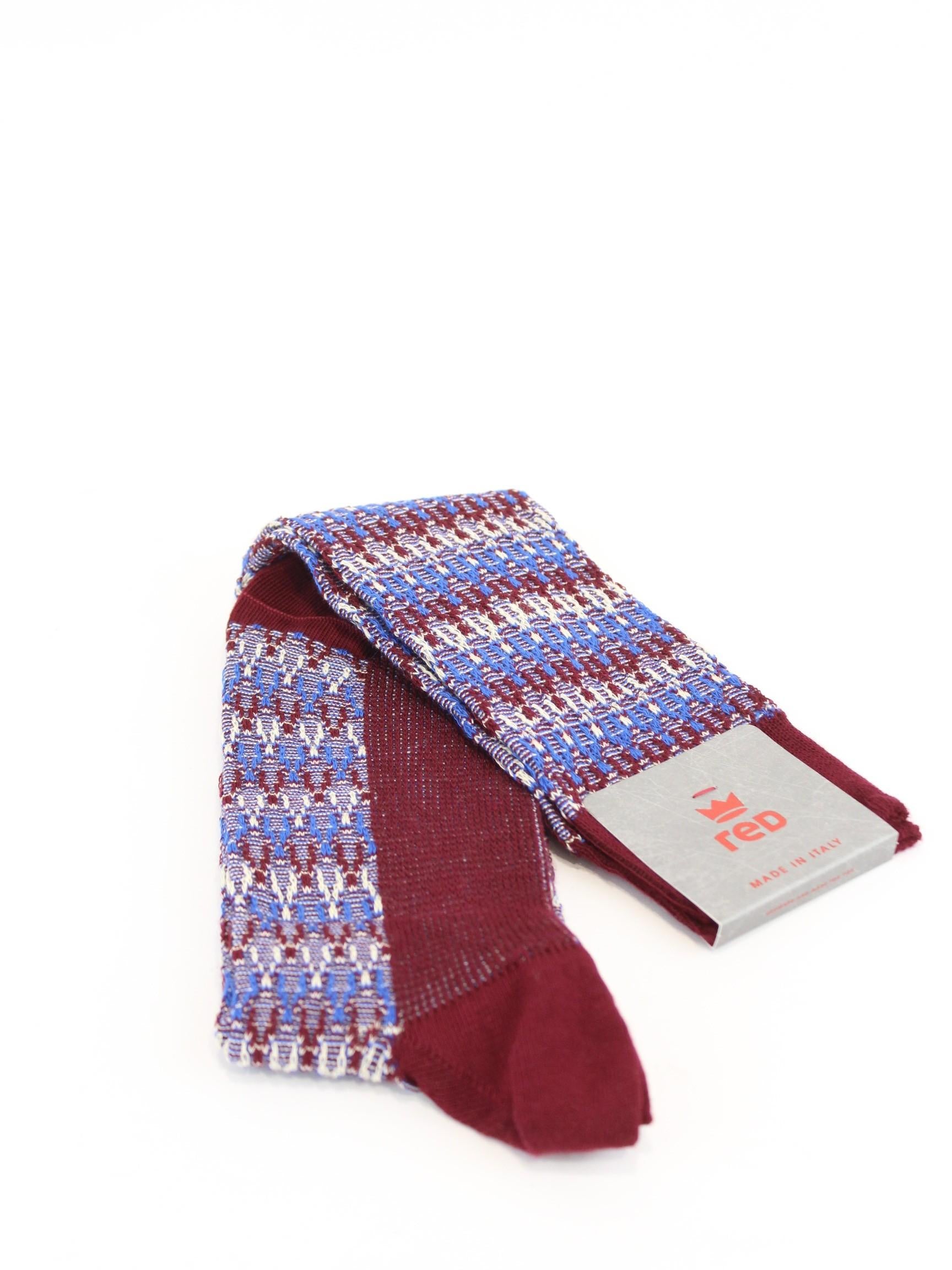 calze in cotone jacquard 64238G V4983 RED 