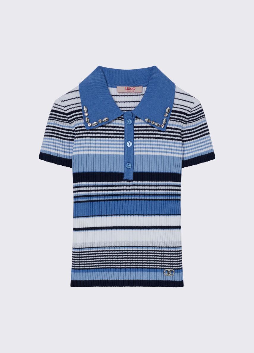 Polo in maglia a righe GA6194MA74R L9013 LIU JO JUNIOR 