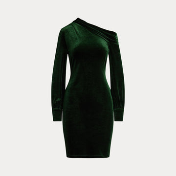 abito in velluto monospalla 250-951820 002 LAUREN RALPH LAUREN 