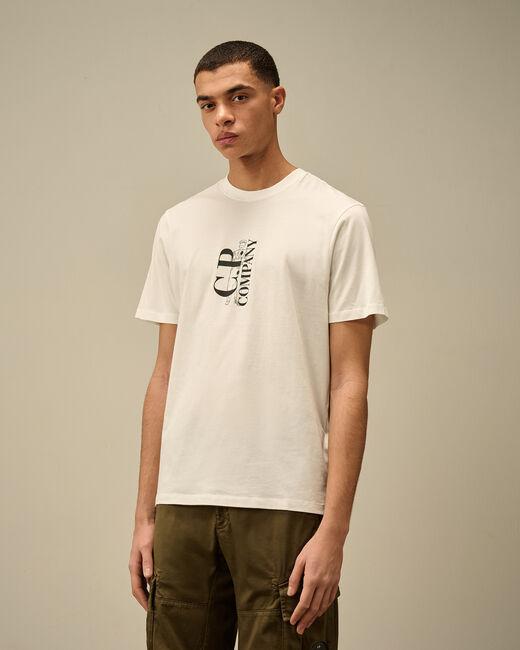 t-shirt con logo verticale 18CMTS138A 005100W 103 CP COMPANY 