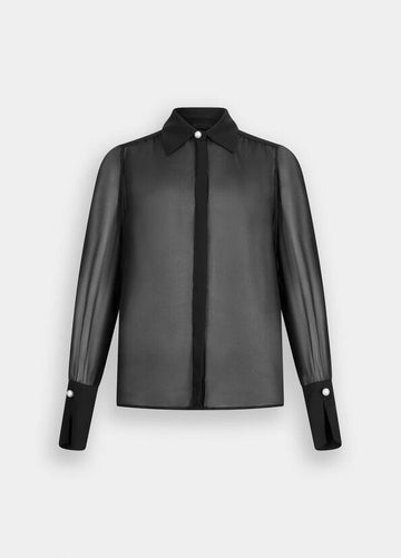 camicia con perle CF5302TS869 22222 LIU JO BLACK 